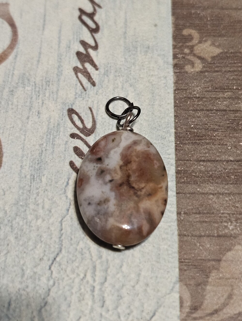 Silver Tone Multicolor Stone Pendant